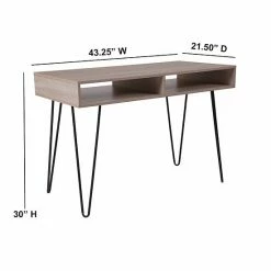 Emma+Oliver Emma And Oliver Oak Wood Grain Finish Computer Table With Black Metal Legs -Emma+Oliver shop unnamed file 5441
