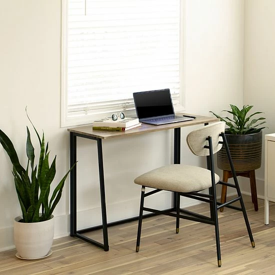 Emma+Oliver Emma And Oliver Small 36" Rustic Natural Home Office Folding Computer Desk - Laptop Desk 3 Emma+Oliver Emma And Oliver Small 36" Rustic Natural Home Office Folding Computer Desk - Laptop Desk - Image 3