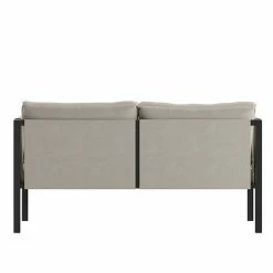 Emma+Oliver Emma And Oliver Adelina Indoor Outdoor Patio Loveseat Black Steel Framed Lounger With Beige Cushions And 2 Storage Pockets Light Gray -Emma+Oliver shop unnamed file 5456