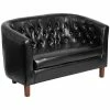 Emma+Oliver Emma And Oliver Black LeatherSoft Tufted Loveseat