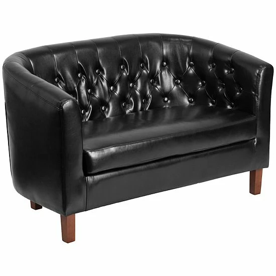 Emma+Oliver Emma and Oliver Black LeatherSoft Tufted Loveseat Emma+Oliver Emma And Oliver Black LeatherSoft Tufted Loveseat -Emma+Oliver shop unnamed file 5466