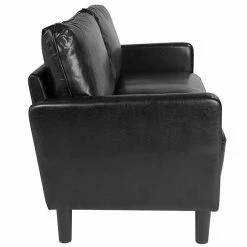 Emma+Oliver Emma And Oliver Living Room Sofa Couch With Straight Arms In Black LeatherSoft -Emma+Oliver shop unnamed file 5473