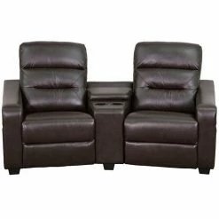 Emma+Oliver Emma And Oliver Brown LeatherSoft 2-Seat Reclining Theater Unit-Cup Holders -Emma+Oliver shop unnamed file 5477
