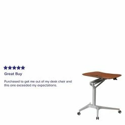 Emma+Oliver Emma And Oliver Mobile Sit-Down, Stand-Up Mahogany Computer Ergonomic Desk -Emma+Oliver shop unnamed file 5496