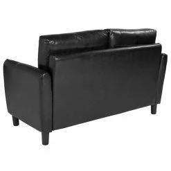 Emma+Oliver Emma And Oliver Living Room Loveseat Couch With Rounded Arms In Black LeatherSoft -Emma+Oliver shop unnamed file 5508