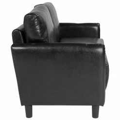Emma+Oliver Emma And Oliver Living Room Loveseat Couch With Rounded Arms In Black LeatherSoft -Emma+Oliver shop unnamed file 5509