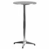 Emma+Oliver Emma And Oliver 23.25" Round Aluminum Indoor-Outdoor Bar Height Table With Flip-Up Table