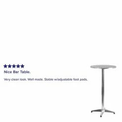 Emma+Oliver Emma And Oliver 23.25" Round Aluminum Indoor-Outdoor Bar Height Table With Flip-Up Table -Emma+Oliver shop unnamed file 5525