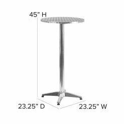 Emma+Oliver Emma And Oliver 23.25" Round Aluminum Indoor-Outdoor Bar Height Table With Flip-Up Table -Emma+Oliver shop unnamed file 5526