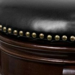 Emma+Oliver Emma And Oliver 24"H Backless Cappuccino Wood Swivel Counter Stool - Carved Apron -Emma+Oliver shop unnamed file 5532