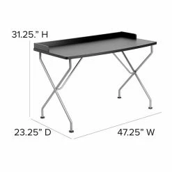 Emma+Oliver Emma And Oliver Black Computer Desk With Silver Metal Frame -Emma+Oliver shop unnamed file 5539