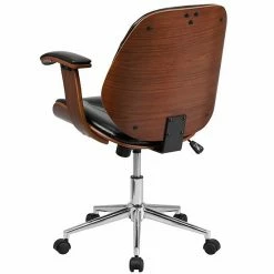 Emma+Oliver Emma And Oliver Mid-Back Black LeatherSoft Executive Ergonomic Wood Swivel Office Chair - Arms 9 Emma+Oliver Emma And Oliver Mid-Back Black LeatherSoft Executive Ergonomic Wood Swivel Office Chair - Arms -Emma+Oliver shop unnamed file 5544