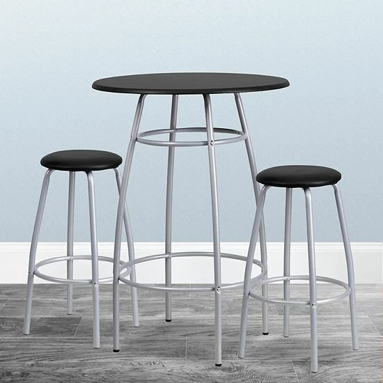 Emma+Oliver Emma And Oliver Bar Height Table Set With Padded Stools 2 Emma+Oliver Emma And Oliver Bar Height Table Set With Padded Stools - Image 2