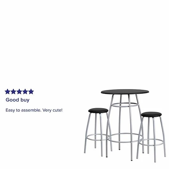 Emma+Oliver Emma And Oliver Bar Height Table Set With Padded Stools 5 Emma+Oliver Emma And Oliver Bar Height Table Set With Padded Stools - Image 5