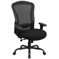Emma+Oliver Emma And Oliver 24/7 400 Lb. Big & Tall Black Mesh Synchro-Tilt Swivel Ergonomic Office Chair