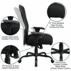 Emma+Oliver Emma And Oliver 24/7 400 Lb. Big & Tall Black Mesh Synchro-Tilt Swivel Ergonomic Office Chair -Emma+Oliver shop unnamed file 5562