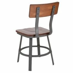 Emma+Oliver Emma And Oliver Rustic Walnut Dining Chair With Wood Back/Seat & Gray Metal Frame 9 Emma+Oliver Emma And Oliver Rustic Walnut Dining Chair With Wood Back/Seat & Gray Metal Frame -Emma+Oliver shop unnamed file 5587
