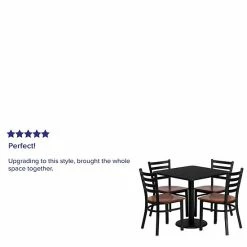 Emma+Oliver Emma And Oliver 30" Square Black Laminate Table Set, 4 Ladder Back Metal Chairs -Emma+Oliver shop unnamed file 5601