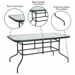 Emma+Oliver Emma And Oliver 5 Piece Patio Table & Chairs Set With 31.5"x55" Rectangular Metal Table With Tempered Glass Top And 4 Black Aluminum Stacking Chairs -Emma+Oliver shop unnamed file 5622