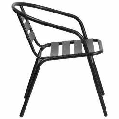 Emma+Oliver Emma And Oliver 5 Piece Patio Table & Chairs Set With 31.5"x55" Rectangular Metal Table With Tempered Glass Top And 4 Black Aluminum Stacking Chairs -Emma+Oliver shop unnamed file 5623