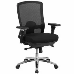 Emma+Oliver Emma And Oliver 24/7 350 Lb. Big & Tall Black Mesh Synchro-Tilt Swivel Ergonomic Office Chair