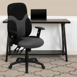 Alternative view of Emma+Oliver Emma And Oliver High Back Ergonomic Black/Gray Mesh Swivel Task Office Chair W/ Adjustable Arms