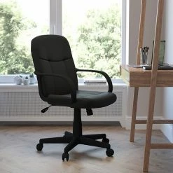 Alternative view of Emma+Oliver Emma And Oliver Mid-Back Black Glove Vinyl Executive Swivel Office Chair With Arms