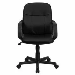 Emma+Oliver Emma And Oliver Mid-Back Black Glove Vinyl Executive Swivel Office Chair With Arms -Emma+Oliver shop unnamed file 5640