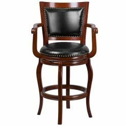 Emma+Oliver Emma And Oliver 30"H Cherry Wood Panel Back Swivel Barstool With Arms 8 Emma+Oliver Emma And Oliver 30"H Cherry Wood Panel Back Swivel Barstool With Arms -Emma+Oliver shop unnamed file 5645
