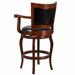 Emma+Oliver Emma And Oliver 30"H Cherry Wood Panel Back Swivel Barstool With Arms 9 Emma+Oliver Emma And Oliver 30"H Cherry Wood Panel Back Swivel Barstool With Arms -Emma+Oliver shop unnamed file 5646