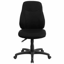 Emma+Oliver Emma And Oliver Mid-Back Black Fabric 1.5" Back Adjustment Ergonomic Task Office Chair -Emma+Oliver shop unnamed file 5653