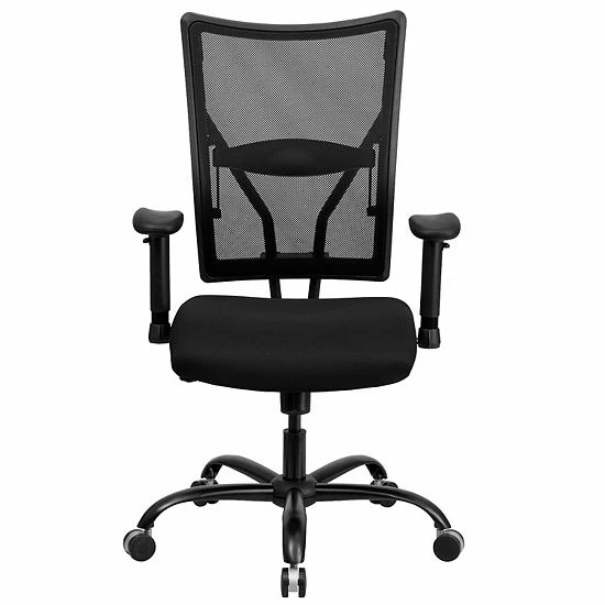 Emma+Oliver Emma And Oliver 400 Lb. Big & Tall Black Mesh Swivel Ergonomic Office Chair With Adjustable Arms 4 Emma+Oliver Emma And Oliver 400 Lb. Big & Tall Black Mesh Swivel Ergonomic Office Chair With Adjustable Arms - Image 4