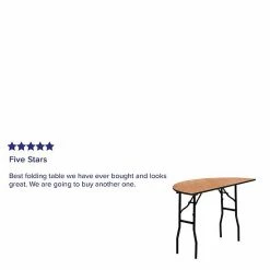 Emma+Oliver Emma And Oliver 4-Foot Half-Round Wood Folding Banquet Table - Event & Catering Table -Emma+Oliver shop unnamed file 566
