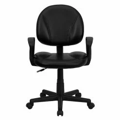 Emma+Oliver Emma And Oliver Mid-Back Black LeatherSoft Swivel Ergonomic Office Chair - Back Adjustment -Emma+Oliver shop unnamed file 5678