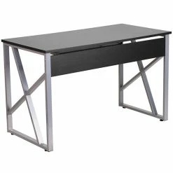 Emma+Oliver Emma And Oliver Black Pull-Out Keyboard Computer Desk With Cross-Brace Frame -Emma+Oliver shop unnamed file 5683