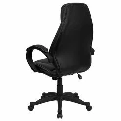 Emma+Oliver Emma And Oliver High Back Black LeatherSoft Curved Back Swivel Ergonomic Office Chair-Loop Arms -Emma+Oliver shop unnamed file 5687