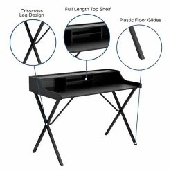 Emma+Oliver Emma And Oliver Black Computer Desk With Top Shelf 2 Emma+Oliver Emma And Oliver Black Computer Desk With Top Shelf -Emma+Oliver shop unnamed file 569