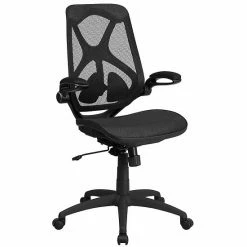 Emma+Oliver Emma And Oliver High Back Transparent Black Mesh 2-Paddle Ergonomic Office Chair With Arms