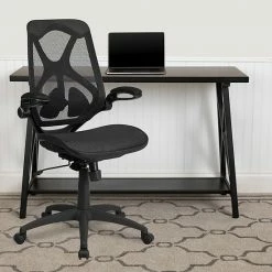Alternative view of Emma+Oliver Emma And Oliver High Back Transparent Black Mesh 2-Paddle Ergonomic Office Chair With Arms