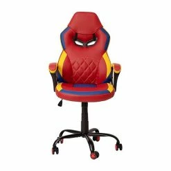Emma+Oliver Emma And Oliver Faux Leather Ergonomic Designer Back Gamer Chair With Diamond Stitch, Lumbar Support & Padded Arms In Red, Blue & Yellow -Emma+Oliver shop unnamed file 5718