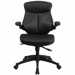 Emma+Oliver Emma And Oliver Mid-Back Black LeatherSoft Swivel Ergonomic Office Chair & Back Angle Adjustment -Emma+Oliver shop unnamed file 5726