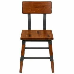 Emma+Oliver Emma And Oliver 4 Pack Commercial Grade Rustic Antique Walnut Industrial Style Wood Dining Chair -Emma+Oliver shop unnamed file 5731
