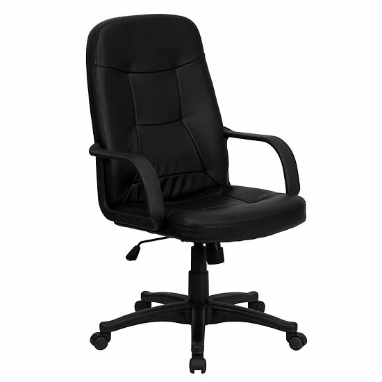 Emma+Oliver Emma And Oliver High Back Black Glove Vinyl Executive Swivel Office Chair With Arms 1 Emma+Oliver Emma And Oliver High Back Black Glove Vinyl Executive Swivel Office Chair With Arms