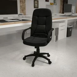 Alternative view of Emma+Oliver Emma And Oliver High Back Black Glove Vinyl Executive Swivel Office Chair With Arms