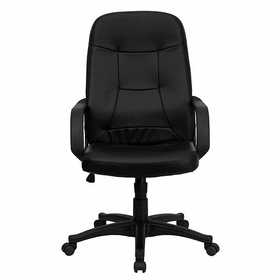 Emma+Oliver Emma And Oliver High Back Black Glove Vinyl Executive Swivel Office Chair With Arms 4 Emma+Oliver Emma And Oliver High Back Black Glove Vinyl Executive Swivel Office Chair With Arms - Image 4