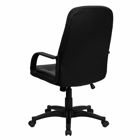 Emma+Oliver Emma And Oliver High Back Black Glove Vinyl Executive Swivel Office Chair With Arms 5 Emma+Oliver Emma And Oliver High Back Black Glove Vinyl Executive Swivel Office Chair With Arms - Image 5
