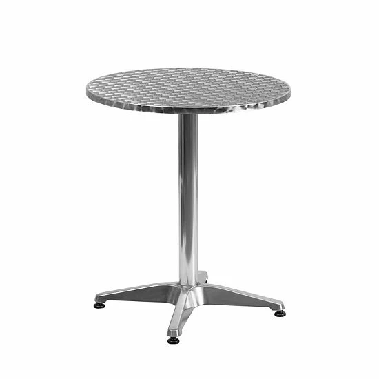 Emma+Oliver Emma And Oliver 23.5" Round Aluminum Table Set With 4 Slat Back Chairs 4 Emma+Oliver Emma And Oliver 23.5" Round Aluminum Table Set With 4 Slat Back Chairs - Image 4