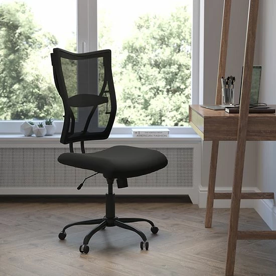 Emma+Oliver Emma And Oliver 400 Lb. Big & Tall Black Mesh Executive Swivel Ergonomic Office Chair 2 Emma+Oliver Emma And Oliver 400 Lb. Big & Tall Black Mesh Executive Swivel Ergonomic Office Chair - Image 2