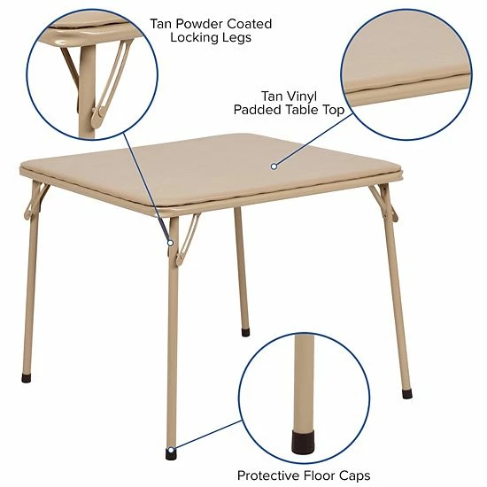 Emma+Oliver Emma and Oliver Kids Tan 3 Piece Folding Activity Table and Chair Set Emma+Oliver Emma And Oliver Kids Tan 3 Piece Folding Activity Table And Chair Set -Emma+Oliver shop unnamed file 579