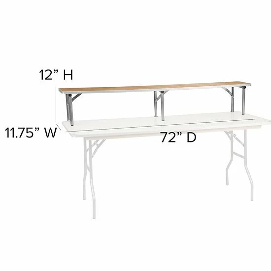Emma+Oliver Emma and Oliver 72" x 12" x 12" Birchwood Bar Top Riser with Silver Legs Emma+Oliver Emma And Oliver 72" X 12" X 12" Birchwood Bar Top Riser With Silver Legs -Emma+Oliver shop unnamed file 5799